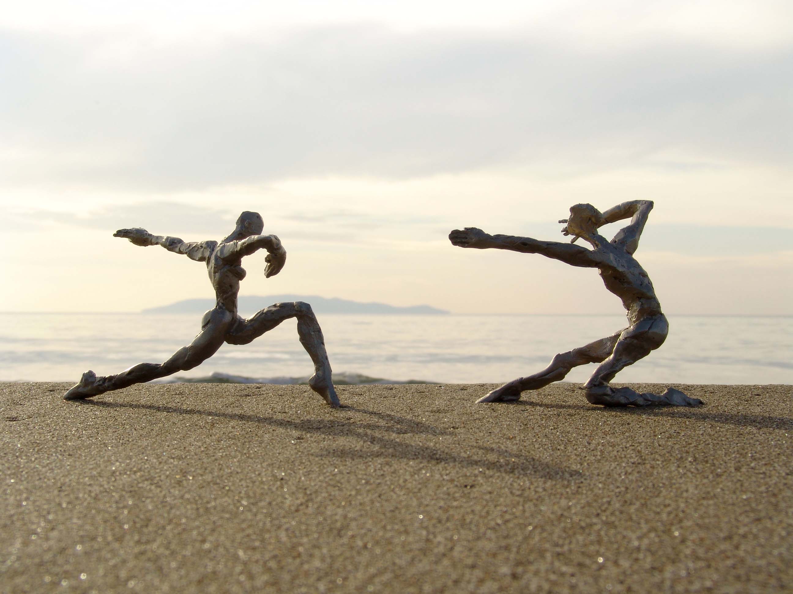 Nadegh und Marc, Bronze, Höhe 13cm und 10,5cm